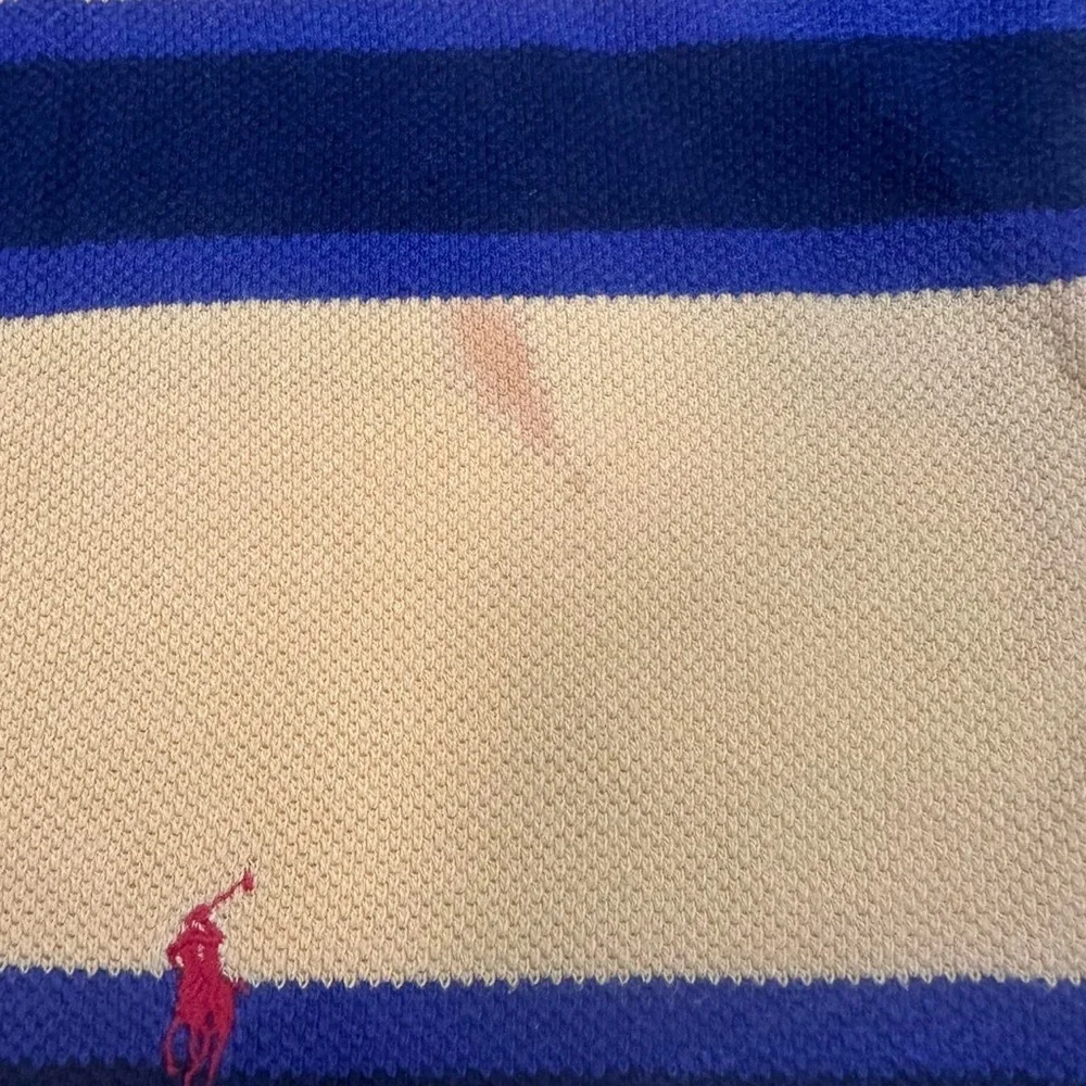 Polo Ralph Lauren Vintage Men’s Yellow Blue  Long Sleeve  Striped Rugby Shirt XL